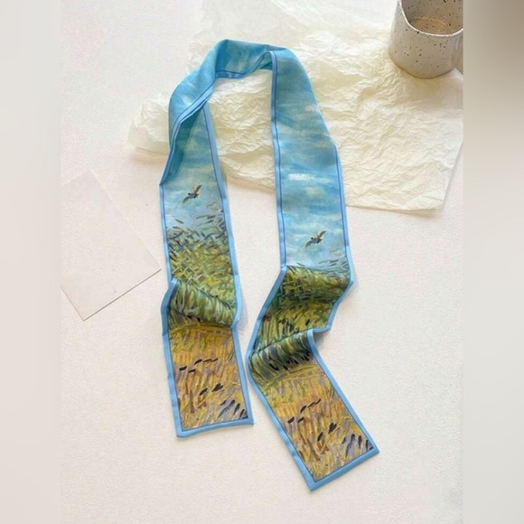 Blue and Green Scenic Scarf #1824 - Picture 1 of 4